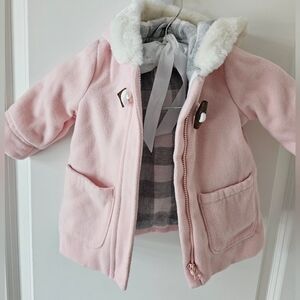 Carter's Pink Fleece Jacket with White Trim